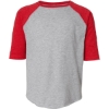 Custom Youth Baseball Fine Jersey Three-Quarter Sleeve Tee Vintage Heather/ Vintage Red