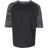 Custom Youth Baseball Fine Jersey Three-Quarter Sleeve Tee Vintage Smoke/ Vintage Camo