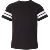 Custom Youth Football Fine Jersey Tee Black Solid/ White