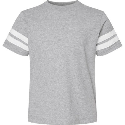 Custom Youth Football Fine Jersey Tee Vintage Heather/ White