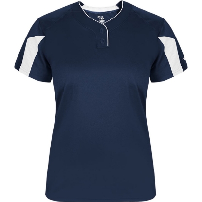 Custom Womens Striker Placket Navy/ White