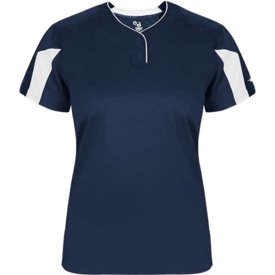 Custom Womens Striker Placket Navy/ White