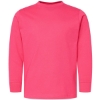 Custom Youth Fine Jersey Long Sleeve Tee Hot Pink