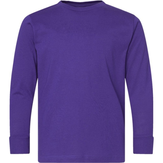 Custom Youth Fine Jersey Long Sleeve Tee Purple