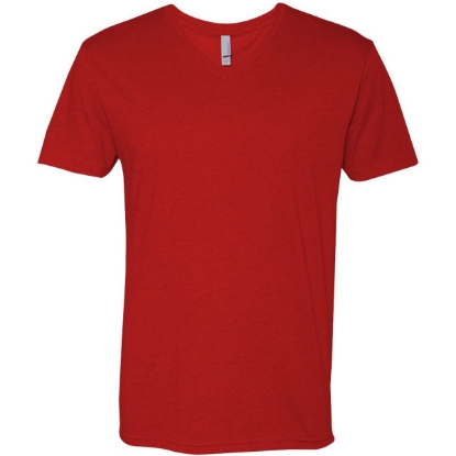 Custom Mens CVC V-Neck T-Shirt Red