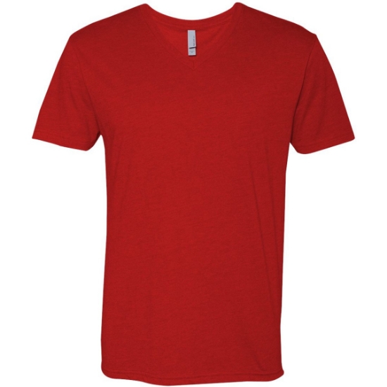 Custom Mens CVC V-Neck T-Shirt Red