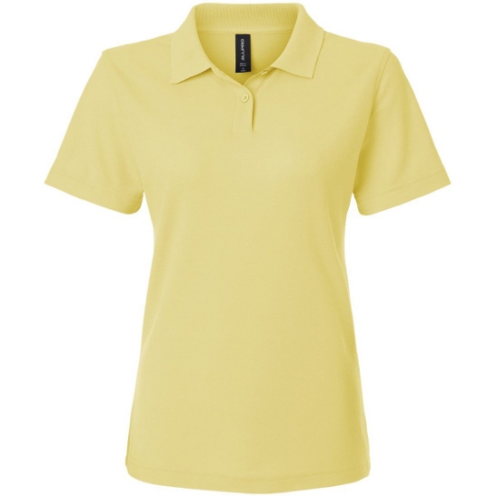 Custom Womens Pique Polo Light Yellow