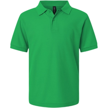 Custom Youth Pique Polo Kelly Green