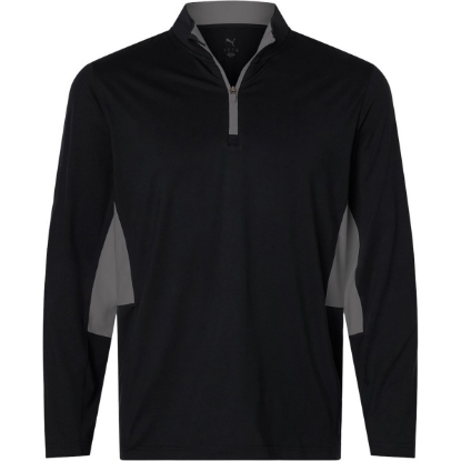 Custom Mens Pure 2.0 Quarter-Zip Puma Black/ Slate Sky