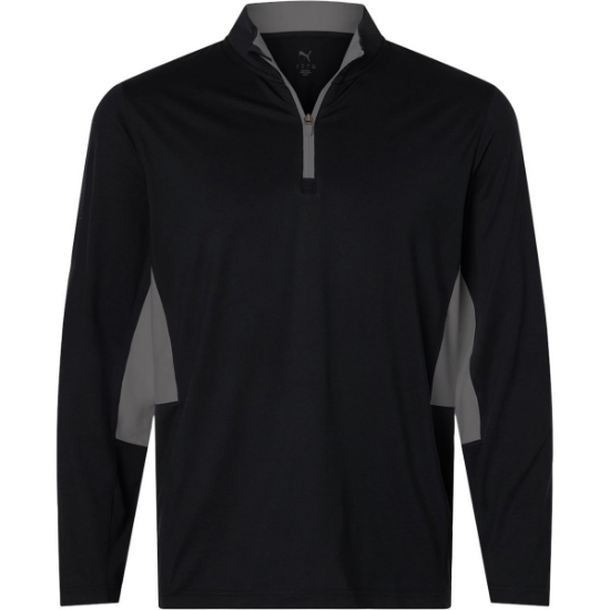 Custom Mens Pure 2.0 Quarter-Zip Puma Black/ Slate Sky