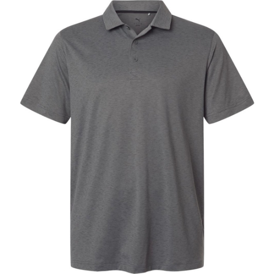 Custom Mens Icon Heather Polo 2.0 Slate Sky Heather