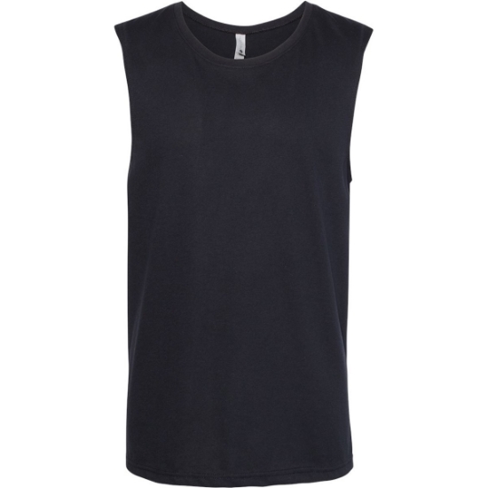 Custom Mens Lightweight Cotton/Poly Muscle Tank Black