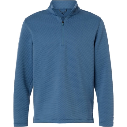 Custom Mens Pebble Quarter-Zip Pullover Blue Horizon