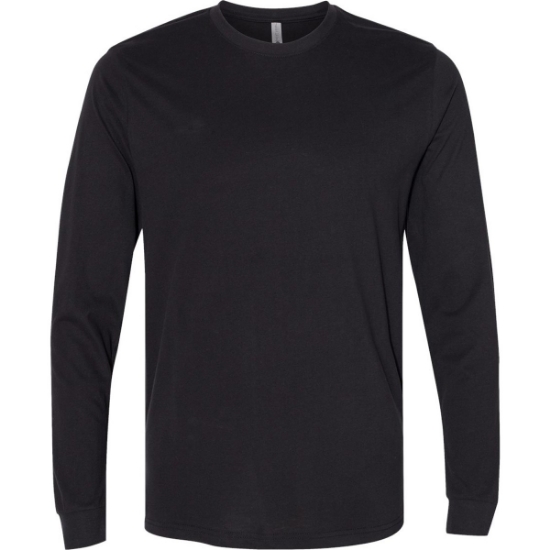 Custom Unisex Sueded Long Sleeve T-Shirt Black