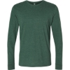 Custom Unisex Sueded Long Sleeve T-Shirt Heather Forest Green