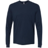 Custom Unisex Sueded Long Sleeve T-Shirt Midnight Navy