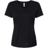 Custom Womens Relaxed Triblend V-Neck Tee Solid Black Triblend