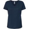 Custom Womens Relaxed Triblend V-Neck Tee Solid Navy Triblend