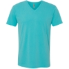 Custom Mens Sueded V-Neck T-Shirt Tahiti Blue