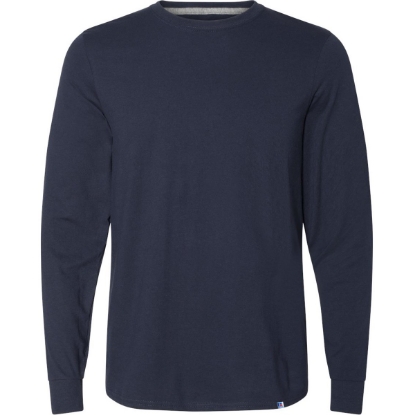Custom Unisex Dri Power® CVC Performance Long Sleeve T-Shirt Navy