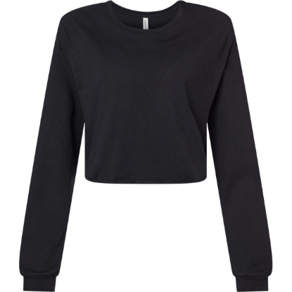 Custom Womens FWD Fashion Crop Long Sleeve Tee Black