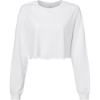 Custom Womens FWD Fashion Crop Long Sleeve Tee White