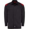 Custom Mens Tall Long Sleeve Performance Team Shirt Black/ English Red