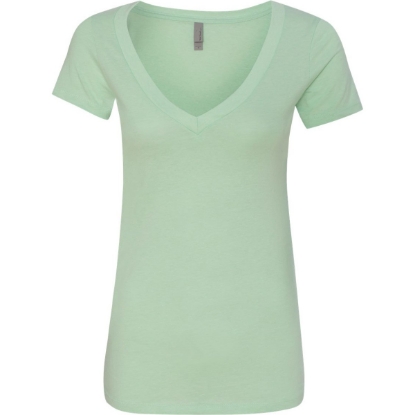 Custom Women’s CVC Deep V-Neck T-Shirt Mint