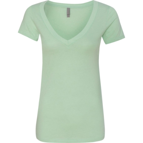 Custom Women’s CVC Deep V-Neck T-Shirt Mint