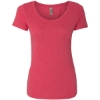 Custom Women’s Triblend Scoop Neck T-Shirt Vintage Shocking Pink