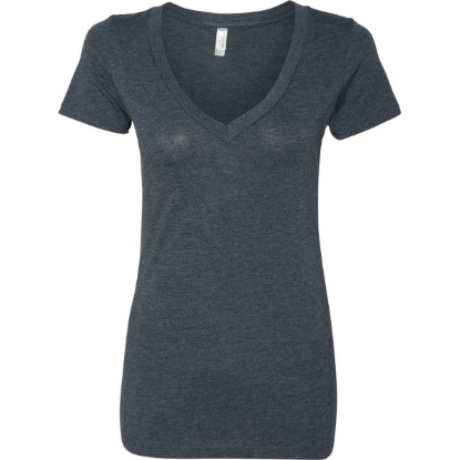 Custom Women’s Triblend Deep V-Neck T-Shirt Vintage Navy