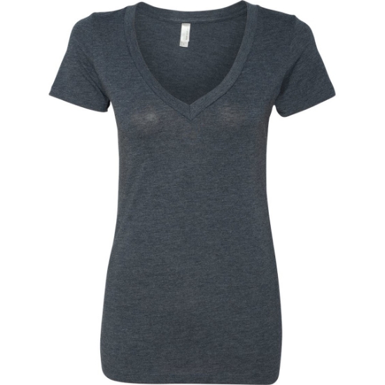 Custom Women’s Triblend Deep V-Neck T-Shirt Vintage Navy