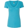 Custom Women’s Triblend Deep V-Neck T-Shirt Vintage Turquoise