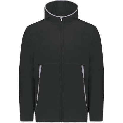 Custom Youth Eco Revive™ Polar Fleece Hooded Full-Zip Jacket Black