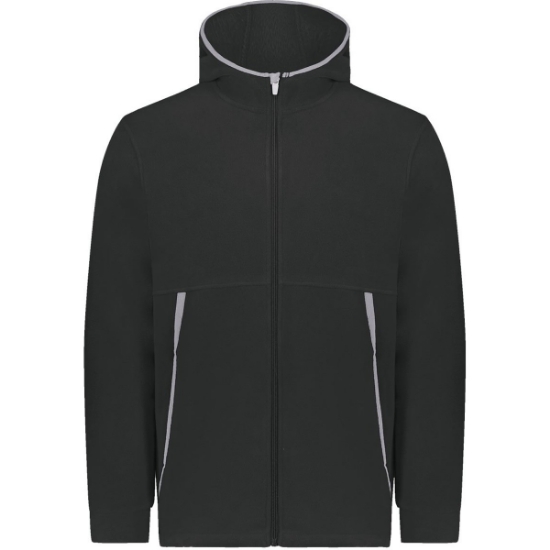 Custom Youth Eco Revive™ Polar Fleece Hooded Full-Zip Jacket Black