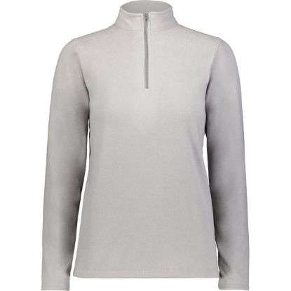 Custom Womens Eco Revive™ Micro-Lite Fleece Quarter-Zip Pullover Athletic Grey