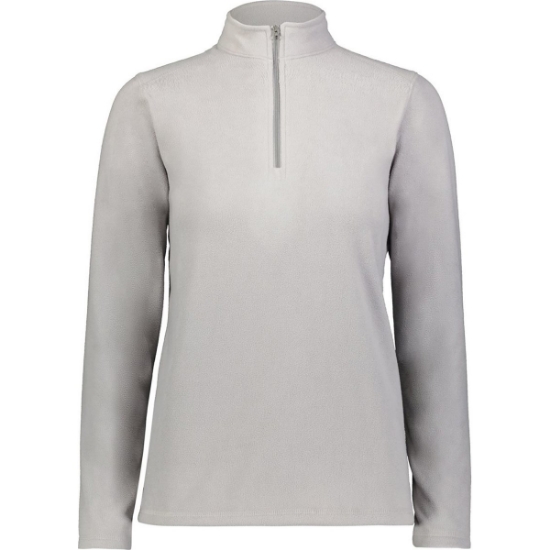 Custom Womens Eco Revive™ Micro-Lite Fleece Quarter-Zip Pullover Athletic Grey