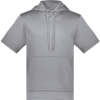 Custom Unisex Fleece Short Sleeve Hooded Pullover Athletic Grey