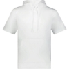 Custom Unisex Fleece Short Sleeve Hooded Pullover White