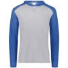 Custom Unisex Gameday Vintage Hooded T-Shirt Grey Heather/ Royal Heather