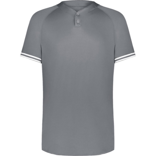 Custom Mens Cutter Henley Jersey Graphite/ White