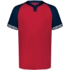 Custom Mens Cutter Henley Jersey Scarlet/ Navy