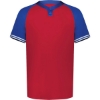 Custom Mens Cutter Henley Jersey Scarlet/ Royal