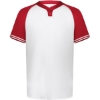Custom Mens Cutter Henley Jersey White/ Scarlet