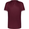 Custom Youth Cutter Henley Jersey Maroon/ White