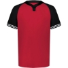 Custom Youth Cutter Henley Jersey Scarlet/ Black