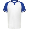 Custom Youth Cutter Henley Jersey White/ Royal