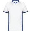 Custom Mens Cutter V-Neck Jersey White/ Royal