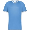 Custom Youth Cutter V-Neck Jersey Columbia Blue/ White