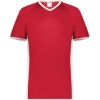 Custom Youth Cutter V-Neck Jersey Scarlet/ White